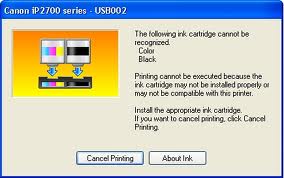 Ink Cartridge Cannot Be Recognized Canon IP 2770